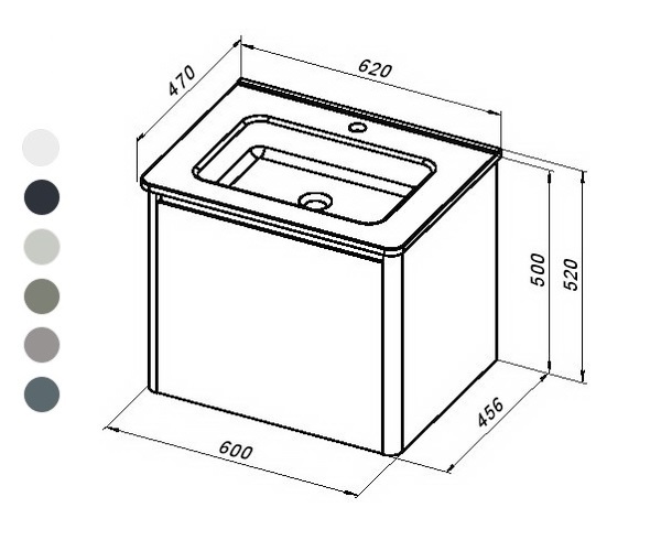 тумба с раковиной ALLEN BRAU GRAVITY 60